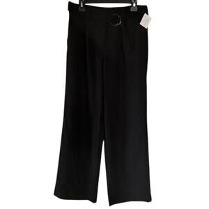 Vila Black Wide Leg Belt Trouser, size 10 NWT